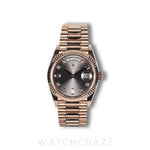 2024 ROLEX DAYDATE ROSE GOLD DIAMONDS SLATE DIAL 36MM 128235