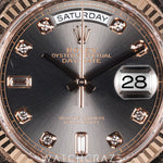 2024 ROLEX DAYDATE ROSE GOLD DIAMONDS SLATE DIAL 36MM 128235