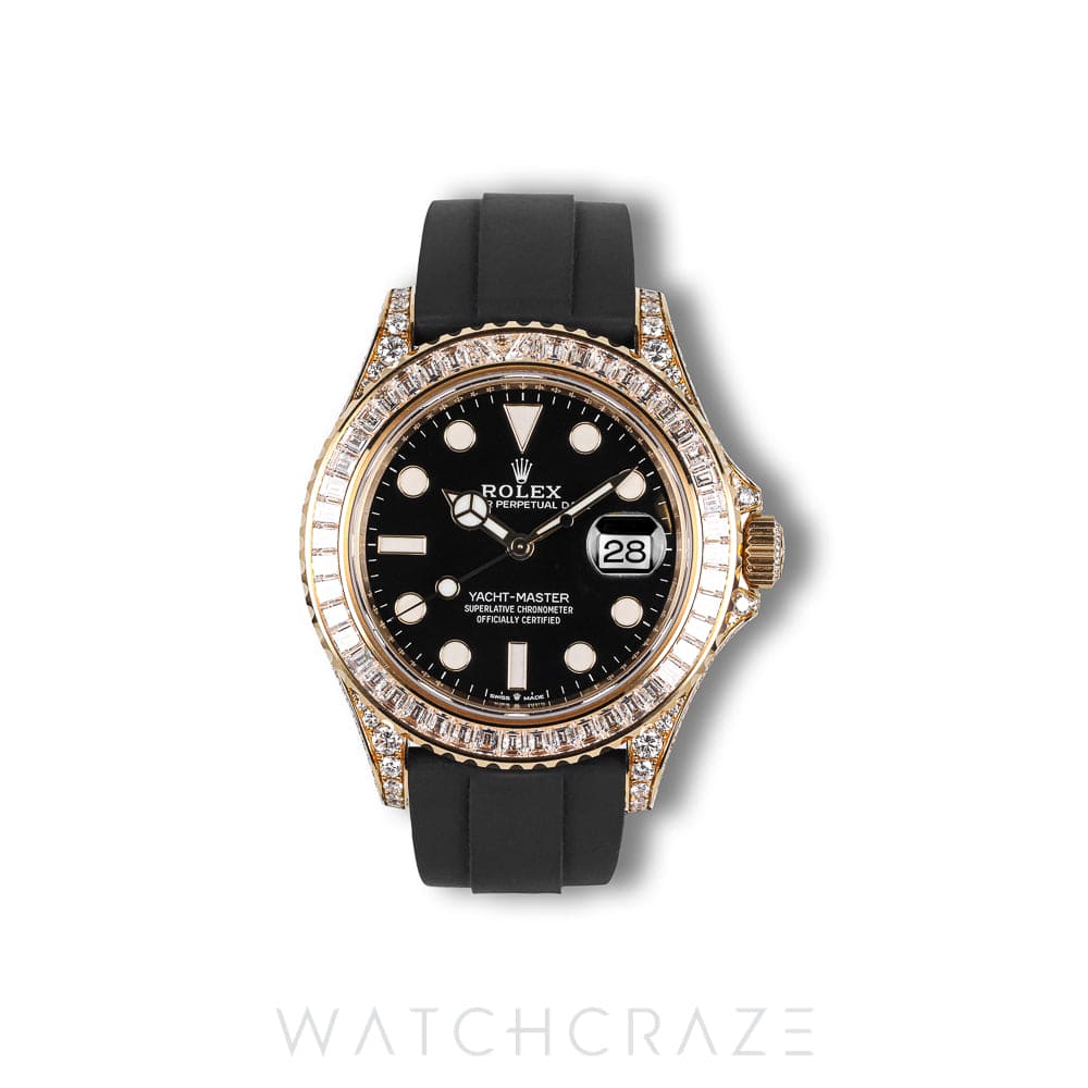 2023 ROLEX YACHT MASTER 18K YELLOW GOLD WITH DIAMOND BLACK DIAL 42MM 226668TBR
