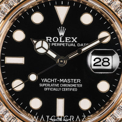 2023 ROLEX YACHT MASTER 18K YELLOW GOLD WITH DIAMOND BLACK DIAL 42MM 226668TBR