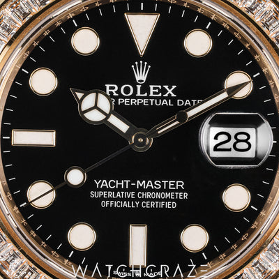 2023 ROLEX YACHT MASTER 18K YELLOW GOLD WITH DIAMOND BLACK DIAL 42MM 226668TBR
