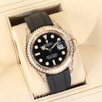 2023 ROLEX YACHT MASTER 18K YELLOW GOLD WITH DIAMOND BLACK DIAL 42MM 226668TBR