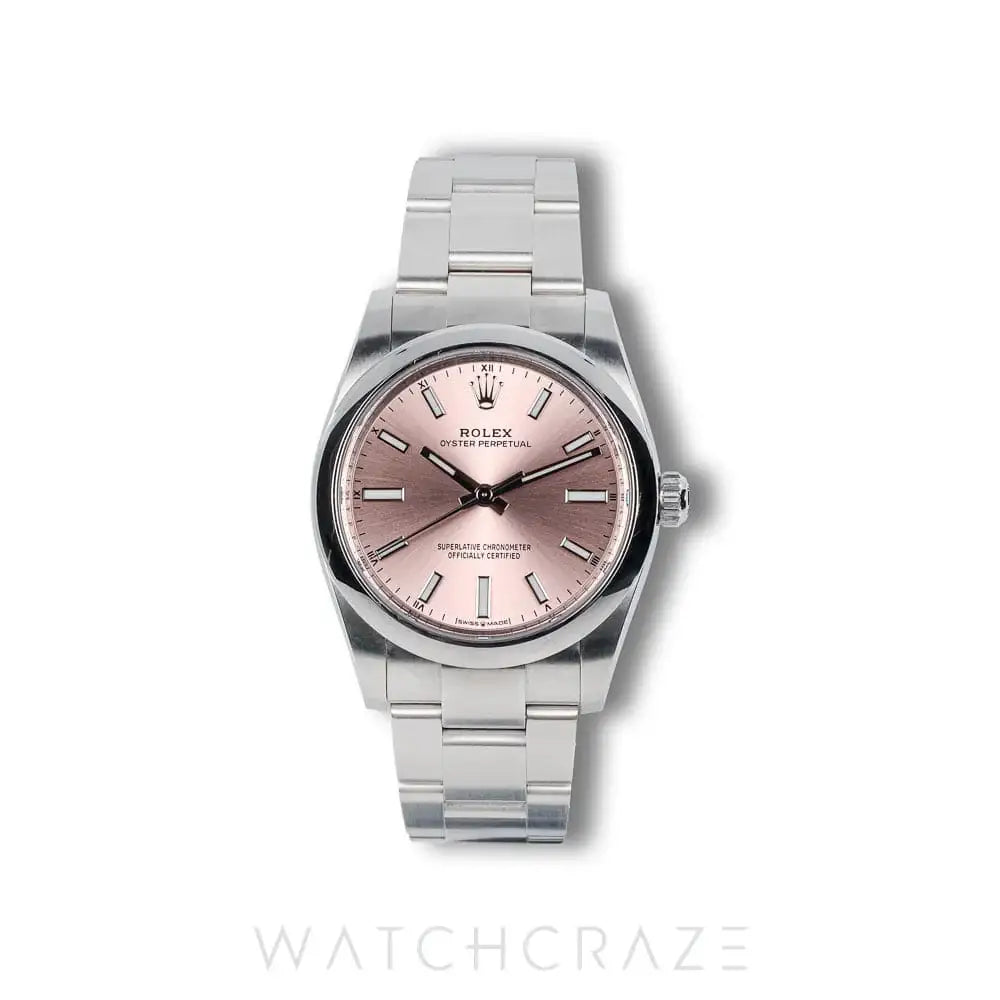 2024 ROLEX OYSTER PERPETUAL PINK DIAL 34MM 124200