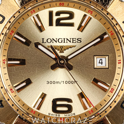 2011 LONGINES HYDROCONQUEST TWO TONE GOLD AND STEEL 30MM L3.247.3.36.7