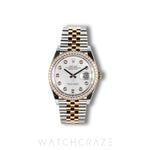 2026 ROLEX DATEJUST TWO TONE YELLOW GOLD AND STEEL MOTHER OF PEARL DIAMOND MARKERS 36MM 126283RBR