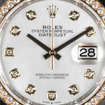 2026 ROLEX DATEJUST TWO TONE YELLOW GOLD AND STEEL MOTHER OF PEARL DIAMOND MARKERS 36MM 126283RBR