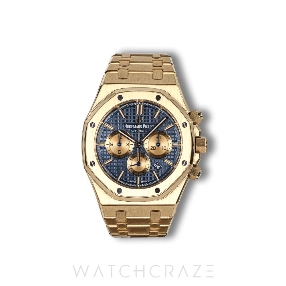 2019 AUDEMARS PIGUET ROYAL OAK CHRONO YELLOW GOLD BLUE DIAL 41MM 26331BA.OO.1220BA.01