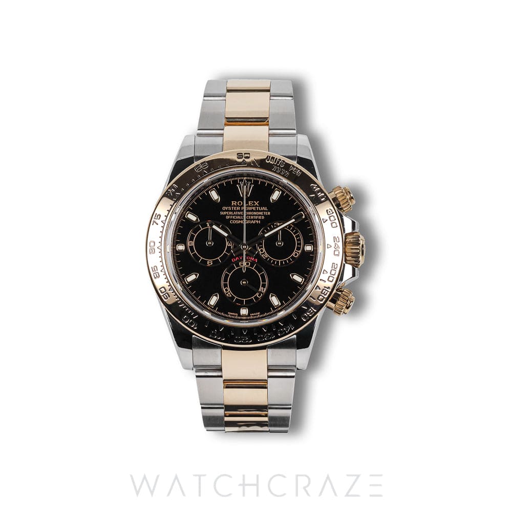2020 ROLEX DAYTONA TWO TONE YELLOW GOLD AND STEEL BLACK DIAL 40MM 116503