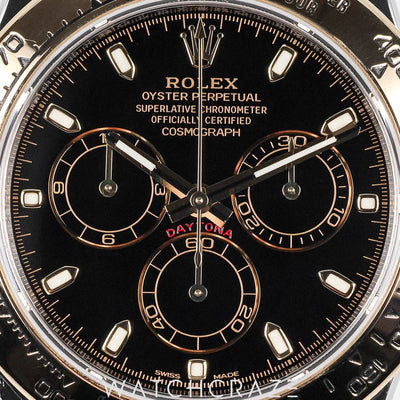 2020 ROLEX DAYTONA TWO TONE YELLOW GOLD AND STEEL BLACK DIAL 40MM 116503