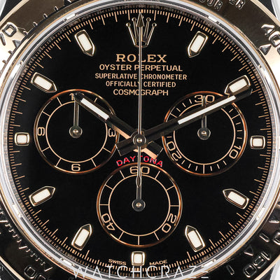 2020 ROLEX DAYTONA TWO TONE YELLOW GOLD AND STEEL BLACK DIAL 40MM 116503