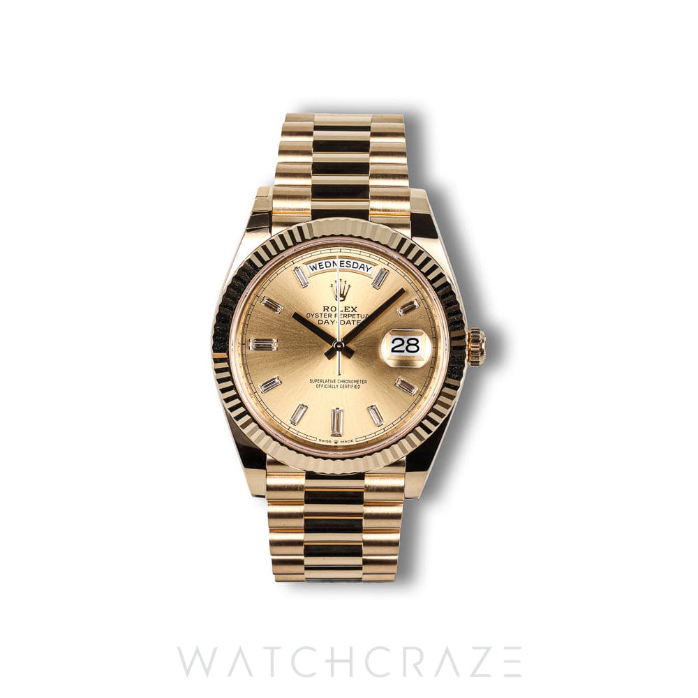 2026 ROLEX DAY-DATE YELLOW GOLD BAGUETTE DIAL 40MM 228238