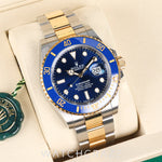 2025 ROLEX SUBMARINER DATE TWO TONE YELLOW GOLD AND STEEL BLUE DIAL BLUSEY 41MM 126613LB