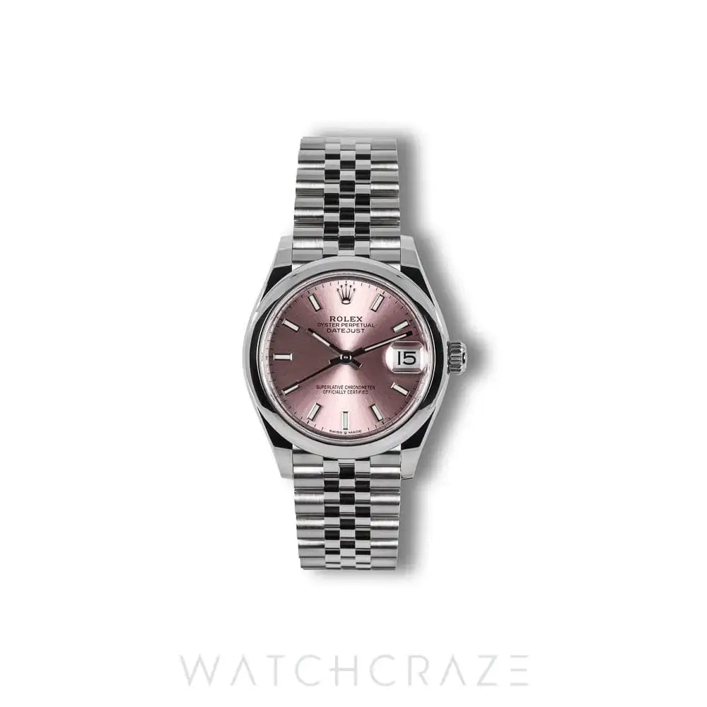 2025 ROLEX DATEJUST STEEL PINK DIAL 31MM 278240