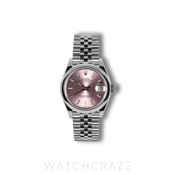 2025 ROLEX DATEJUST STEEL PINK DIAL 31MM 278240