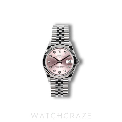 2026 ROLEX DATEJUST JUBILEE PINK DIAL DIAMOND MARKERS 31MM 278274
