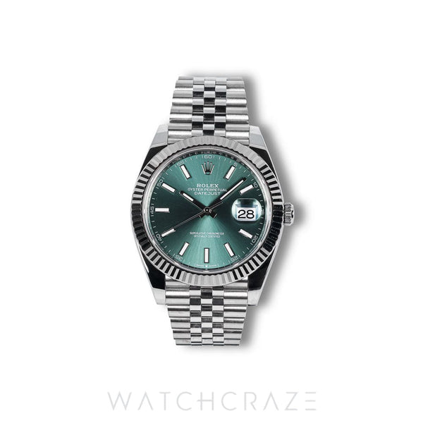 2025 ROLEX DATE-JUST GREEN DIAL FLUTED BEZEL 41MM 126334