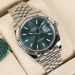 2025 ROLEX DATE-JUST GREEN DIAL FLUTED BEZEL 41MM 126334