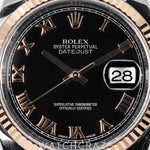 2015 ROLEX DATEJUST ROMAN BLACK DIAL 36MM 116231