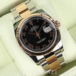 2015 ROLEX DATEJUST ROMAN BLACK DIAL 36MM 116231