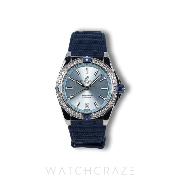 BREITLING LADIES WATCH ICE BLUE DIAL 38MM A17356