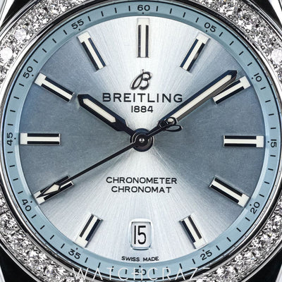 BREITLING LADIES WATCH ICE BLUE DIAL 38MM A17356