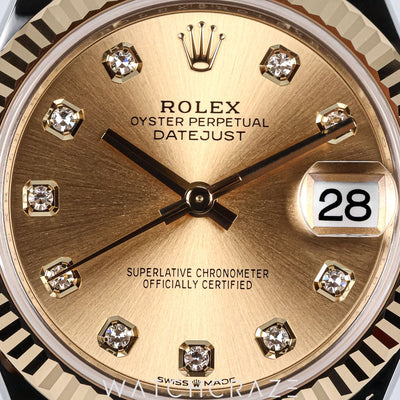 2024 ROLEX DATEJUST CHAMPAGNE DIAL DIAMOND MARKERS 31MM 278273