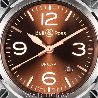 2023 BELL & ROSS GOLDEN HERITAGE BROWN DIAL 41MM BR-03A