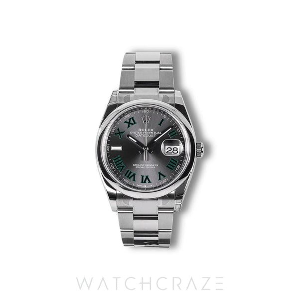 2025 ROLEX DATEJUST WIMBLEDON DIAL SMOOTH BEZEL OYSTER BRACELET 36MM 126200