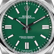 2024 ROLEX OYSTER PERPETUAL STAINLESS STEEL GREEN DIAL 41MM 124300