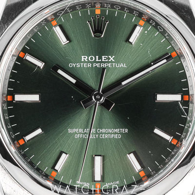 2018 ROLEX OYSTER PERPETUAL OLIVE DIAL 34MM 114200