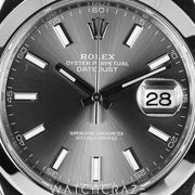 2022 ROLEX DATEJUST SMOOTH BEZEL RHODIUM DIAL 41MM 126300