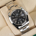 2022 ROLEX DATEJUST SMOOTH BEZEL RHODIUM DIAL 41MM 126300