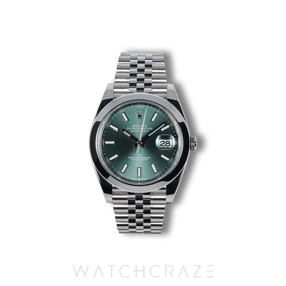 2023 ROLEX DATEJUST MINT GREEN DIAL 41MM 126300