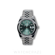 2022 ROLEX DATEJUST 41MM MINT GREEN DIAL SMOOTH BEZEL 126300