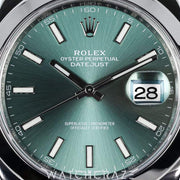 2022 ROLEX DATEJUST 41MM MINT GREEN DIAL SMOOTH BEZEL 126300