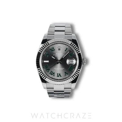 2025 ROLEX DATEJUST WIMBLEDON FLUTED OYSTER 41MM 126334