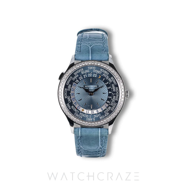 2021 PATEK PHILIPPE WORLD TIME COMPLICATIONS BLUE DIAL 36MM 7130G-016