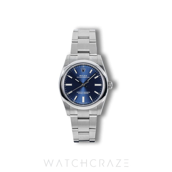 2022 ROLEX OYSTER PERPETUAL BLUE DIAL 34MM 124200