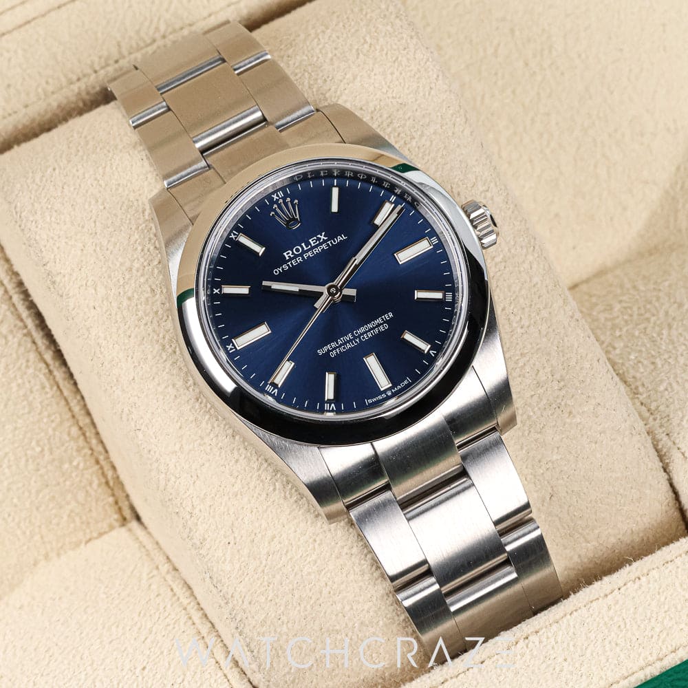 2022 ROLEX OYSTER PERPETUAL BLUE DIAL 34MM 124200