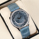 2021 PATEK PHILIPPE WORLD TIME COMPLICATIONS BLUE DIAL 36MM 7130G-016