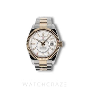 2019 ROLEX SKY-DWELLER TWO TONE WHITE DIAL 42MM 326933