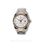 2019 ROLEX SKY-DWELLER TWO TONE WHITE DIAL 42MM 326933
