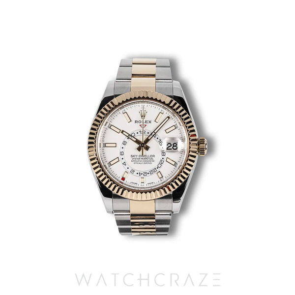 2019 ROLEX SKY-DWELLER TWO TONE WHITE DIAL 42MM 326933