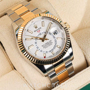 2019 ROLEX SKY-DWELLER TWO TONE WHITE DIAL 42MM 326933
