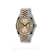 2023 ROLEX DATEJUST TWO TONE YELLOW GOLD AND STEEL MOTIF DIAL 36MM 126233