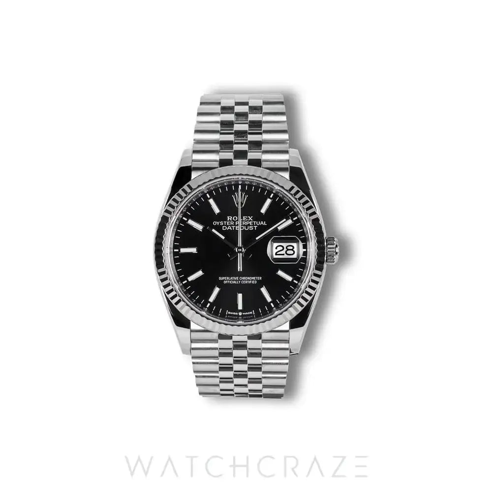 2022 ROLEX DATEJUST FLUTED JUIBLEE BLACK DIAL 36MM 126234