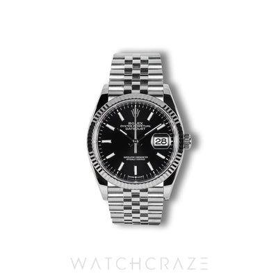 2022 ROLEX DATEJUST FLUTED JUIBLEE BLACK DIAL 36MM 126234
