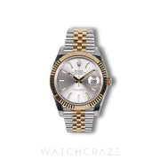 2024 ROLEX DATEJUST TWO TONE YELLOW GOLD AND STEEL SILVER DIAL 41MM 126333