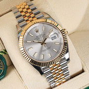 2024 ROLEX DATEJUST TWO TONE YELLOW GOLD AND STEEL SILVER DIAL 41MM 126333