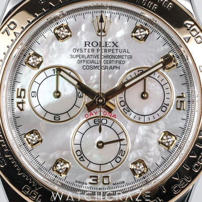 2017 ROLEX DAYTONA COSMOGRAPH TWO-TONE YELLOW GOLD AND STEEL MOTHER OF PEARL 40MM 116503